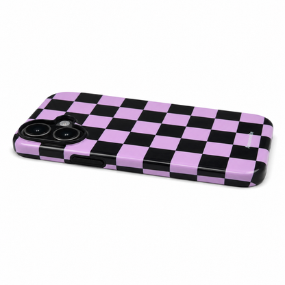 Lavender & Black Checkered Case for iPhone 17  Everyday Protection