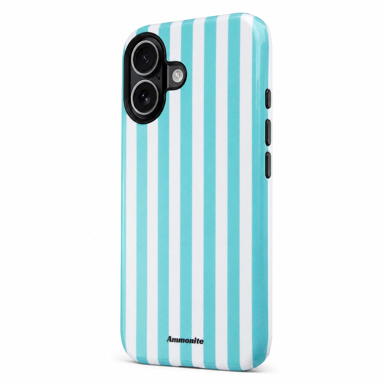 Turquoise & White Striped Case for iPhone 17  Everyday Protection
