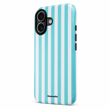 Turquoise & White Striped Case for iPhone 17  Everyday Protection