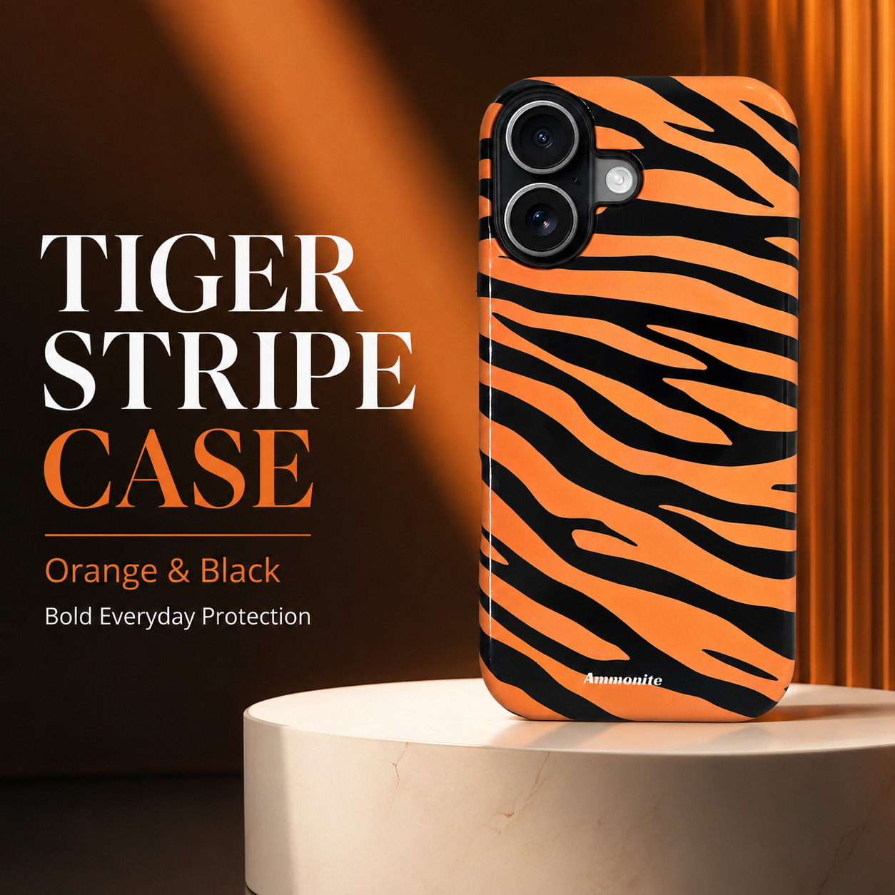Tiger Stripe Case for iPhone 17 Orange & Black