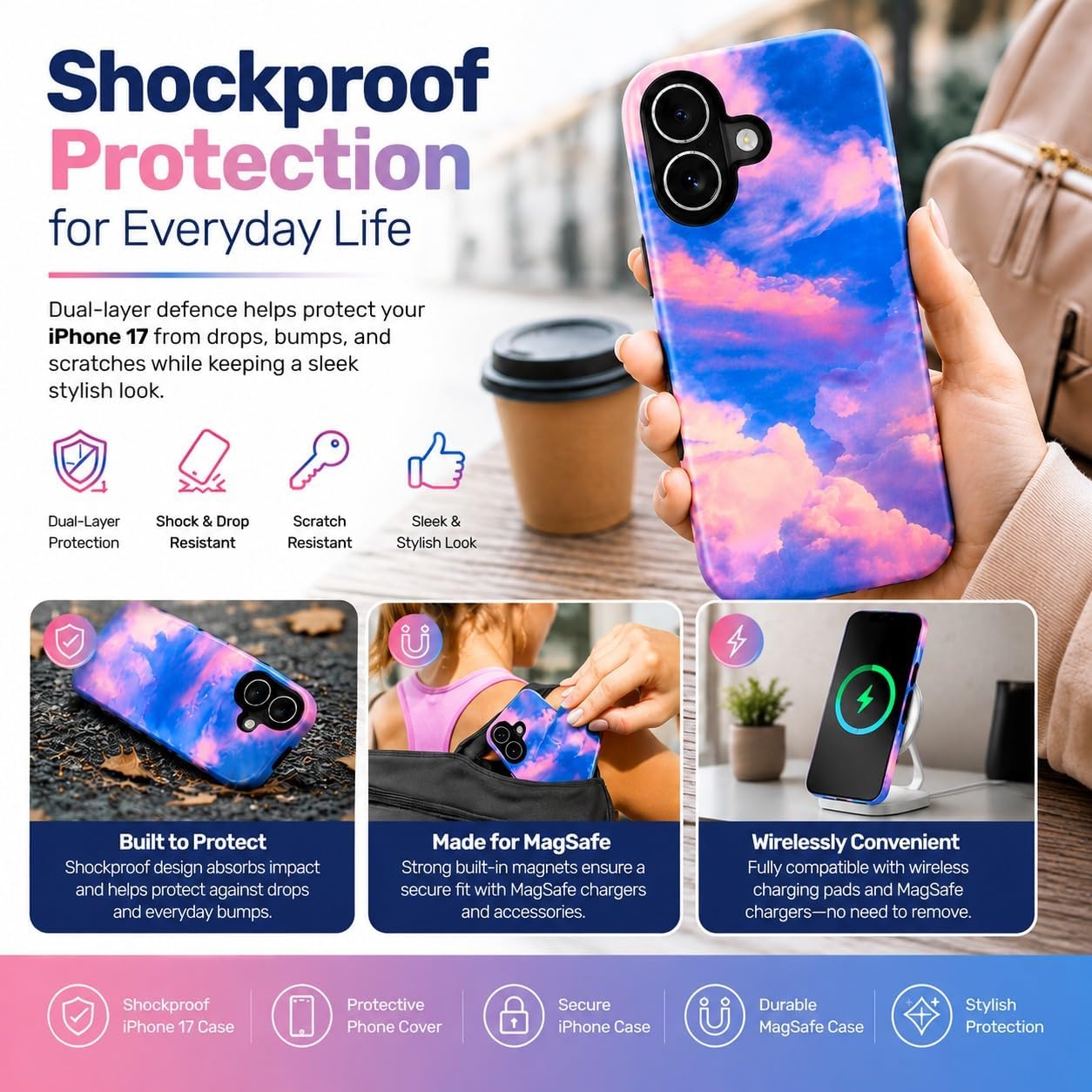 iPhone 17 Case – Slim Shockproof Protective Phone Cover