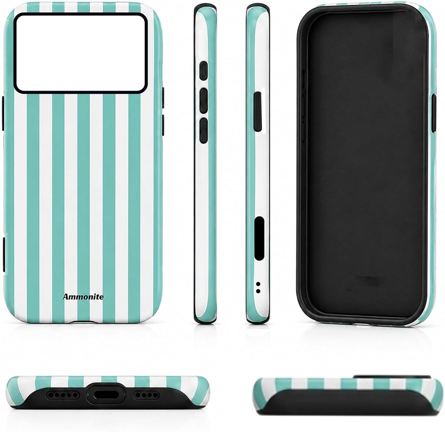 Ammonite Tiffany Blue Striped Case for iPhone 17 Pro Max