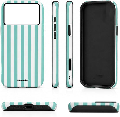 Ammonite Tiffany Blue Striped Case for iPhone 17 Pro Max