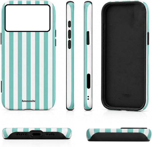 Ammonite Tiffany Blue Striped Case for iPhone 17 Pro Max