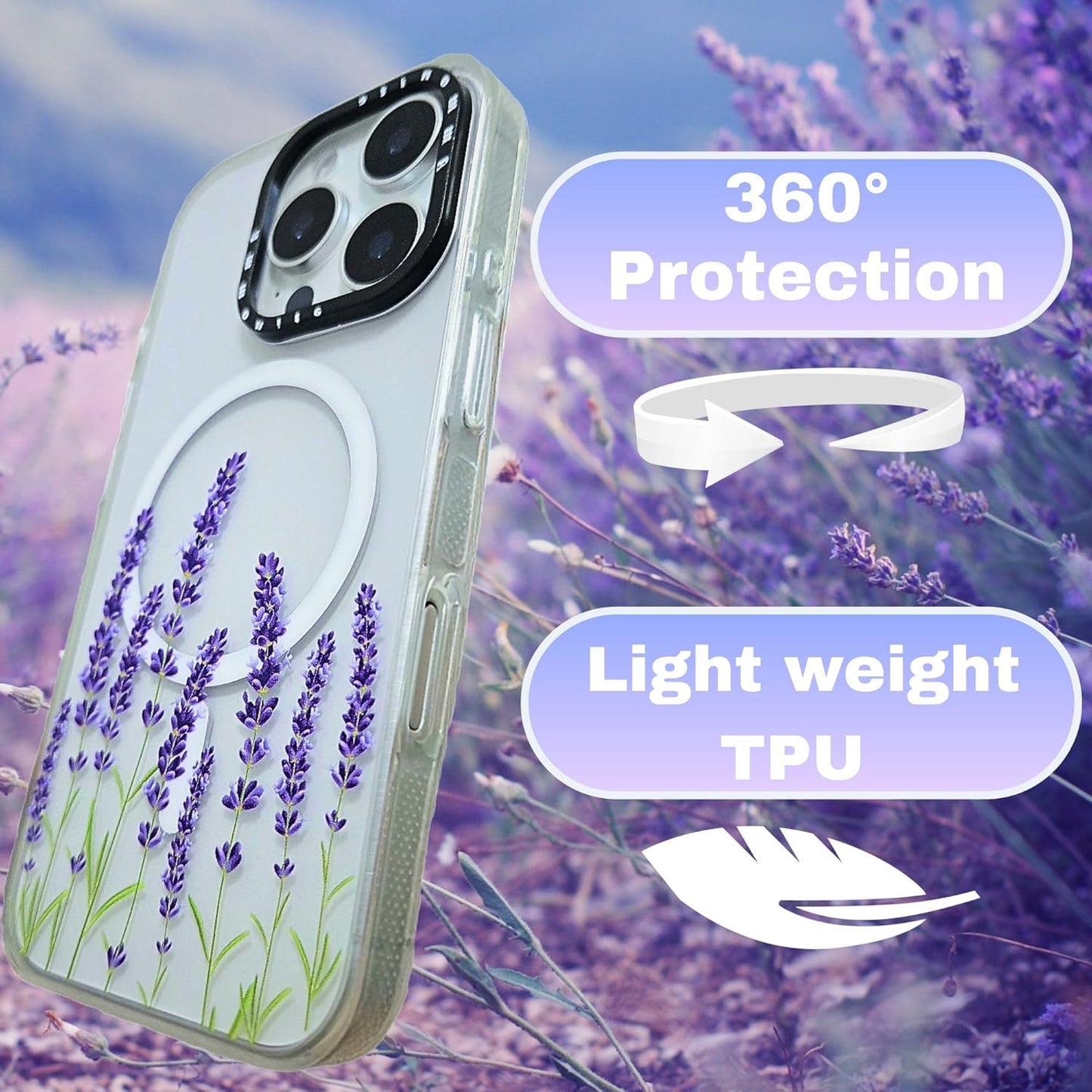 Ammonite Lavender Shockproof MagSafe Case for iPhone 16 Pro  Dual-Layer Drop Protection