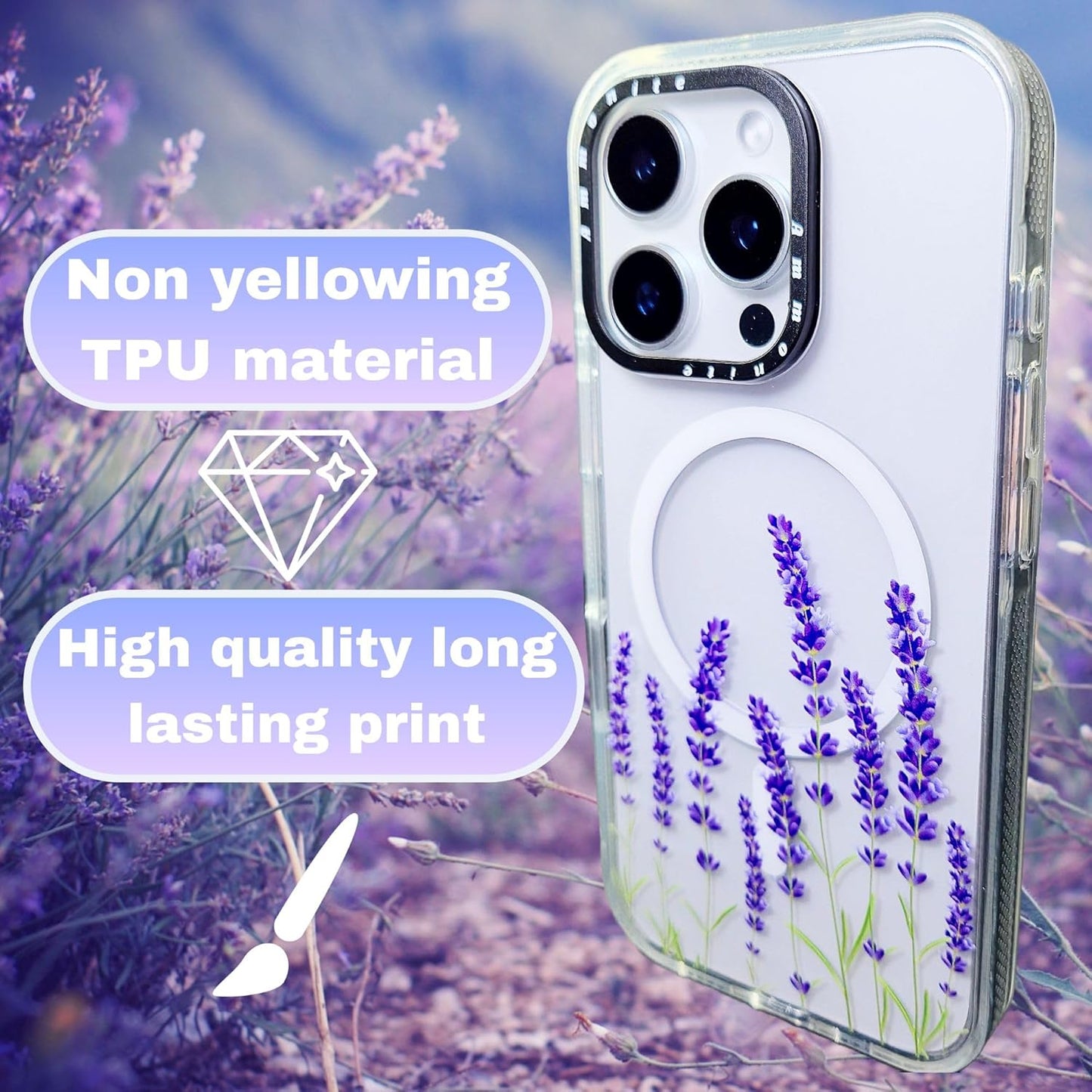 Ammonite Lavender Shockproof MagSafe Case for iPhone 16 Pro  Dual-Layer Drop Protection