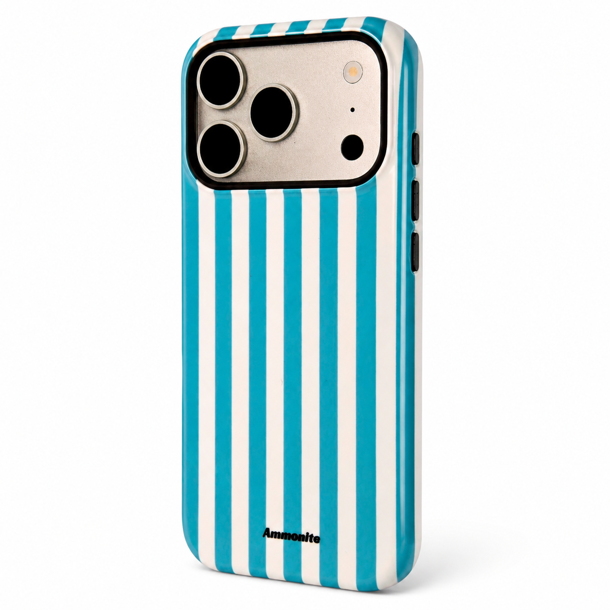 Ammonite Blue & White Striped iPhone 17 Pro Case  Slim Protective Phone Cover